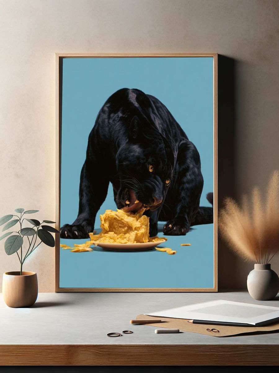 Black Panther Snack Attack Poster. — room view 2