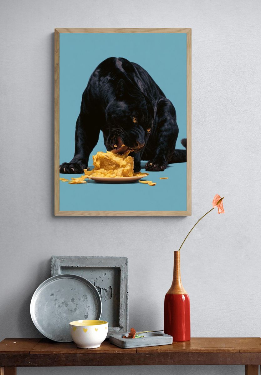Black Panther Snack Attack Poster. — room view 3