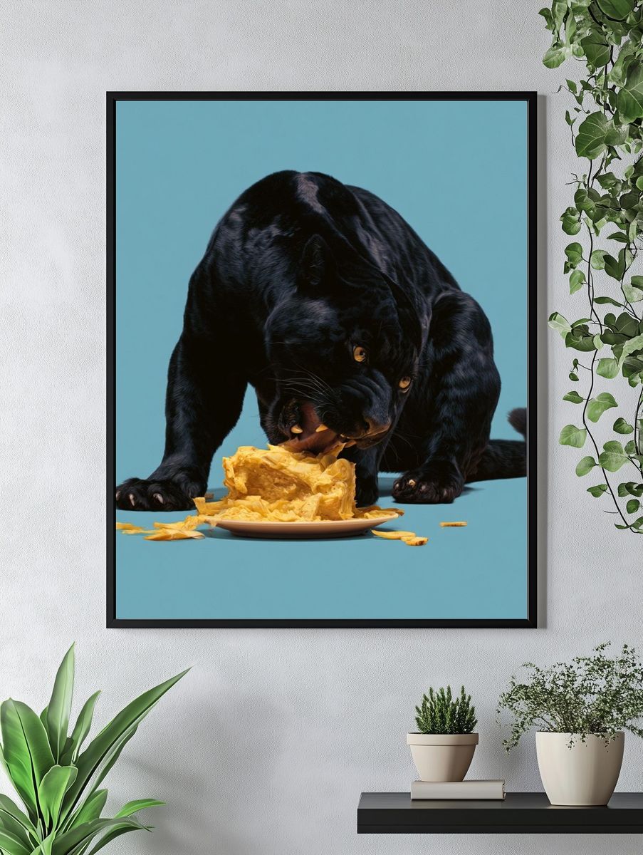 Black Panther Snack Attack Poster. — room view 4