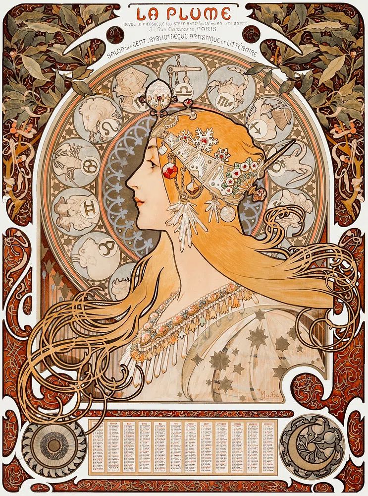 La Plume — Art Nouveau Print. poster — vintage art