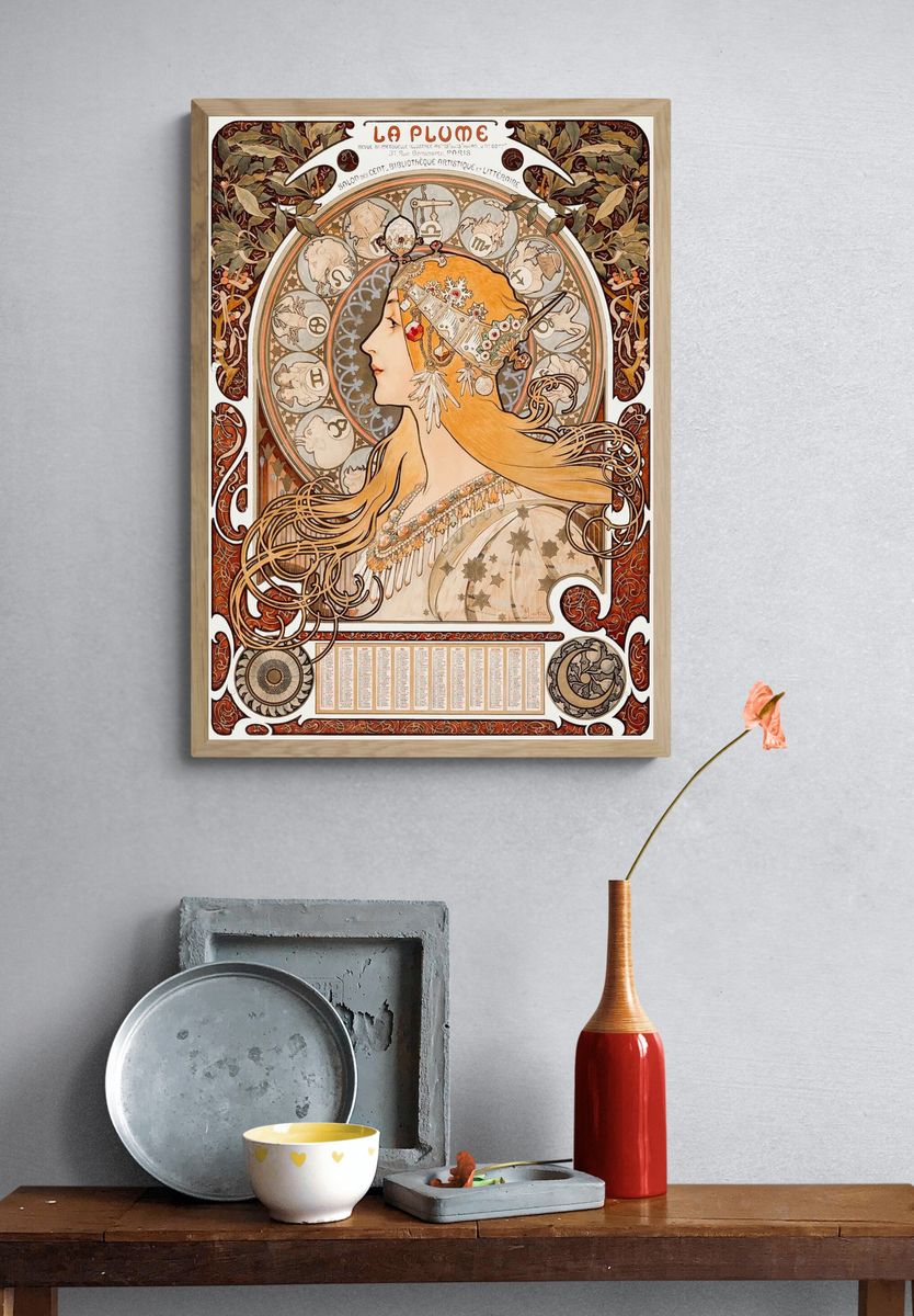 La Plume — Art Nouveau Print. — room view 3