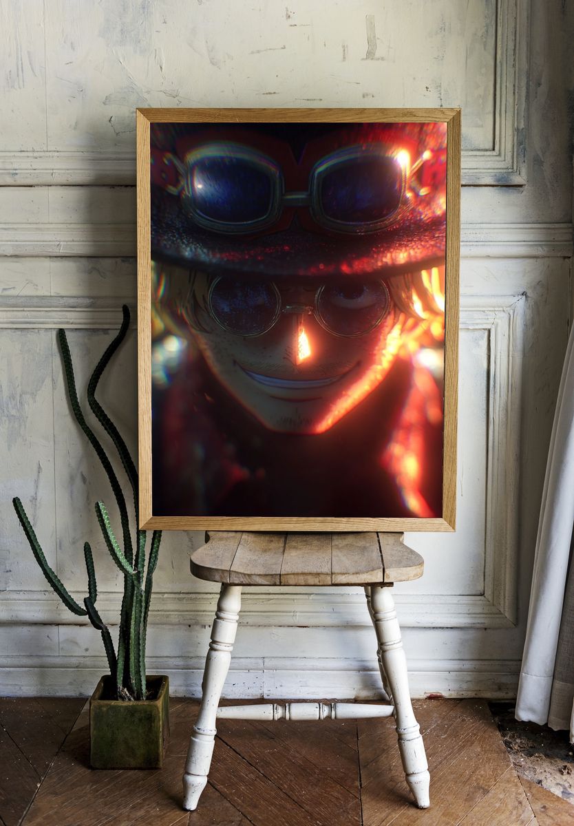 Anime Character Portrait — Digital Art Print. — room view 1