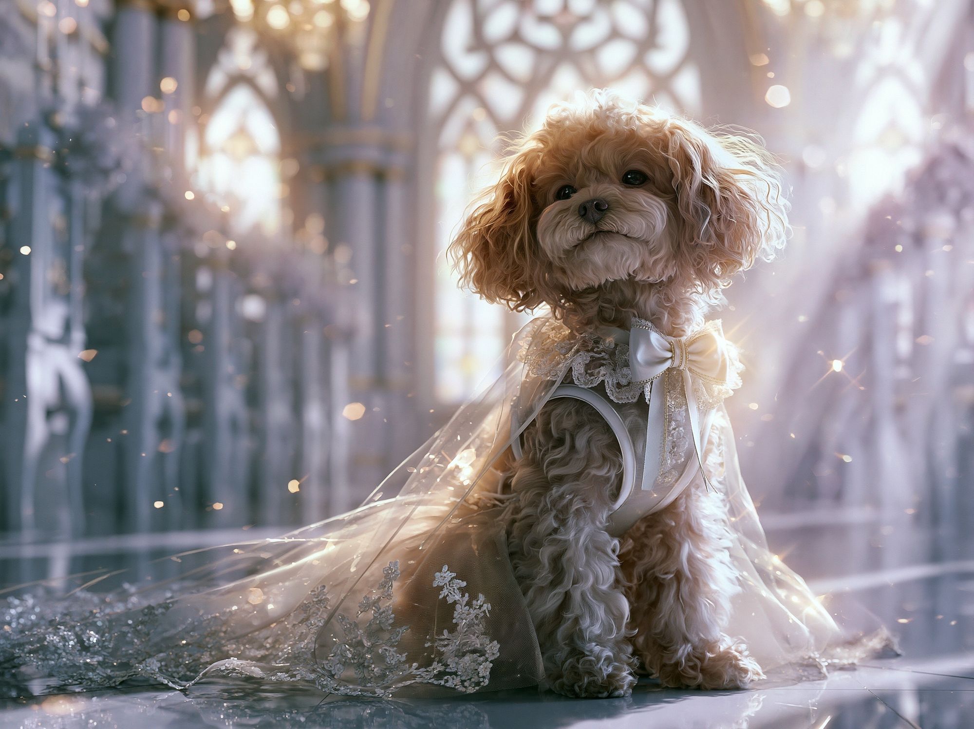 Elegant Toy Poodle Portrait Print. poster detail