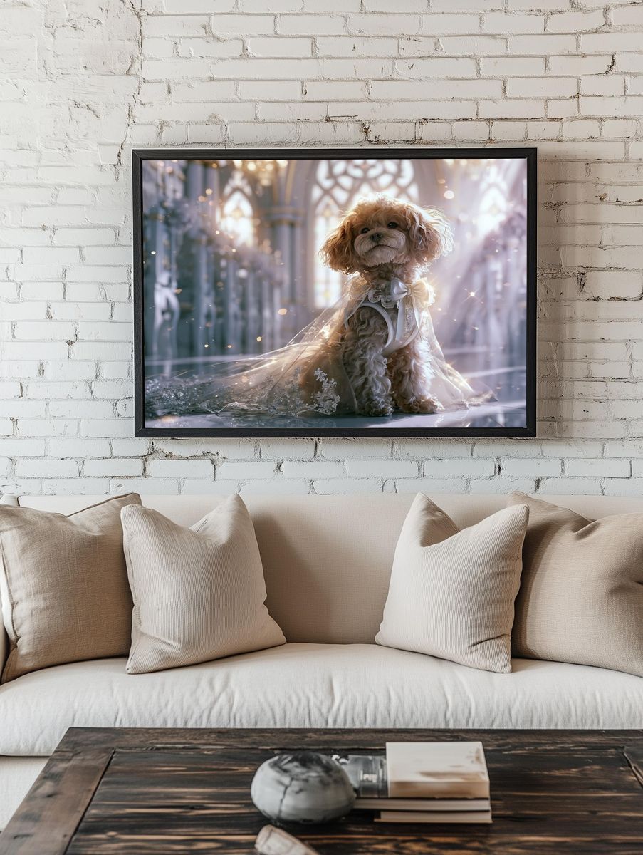 Elegant Toy Poodle Portrait Print. — room view 1