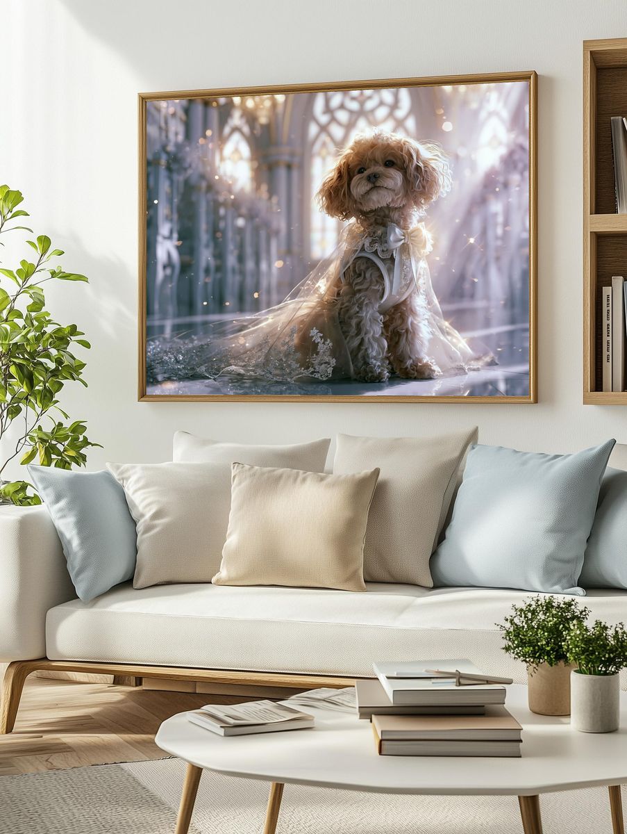 Elegant Toy Poodle Portrait Print. — room view 2