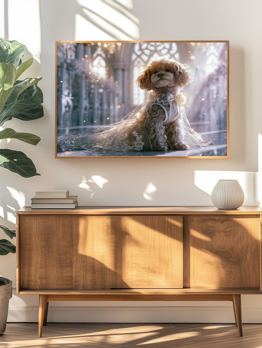 Elegant Toy Poodle Portrait Print. — room view 3