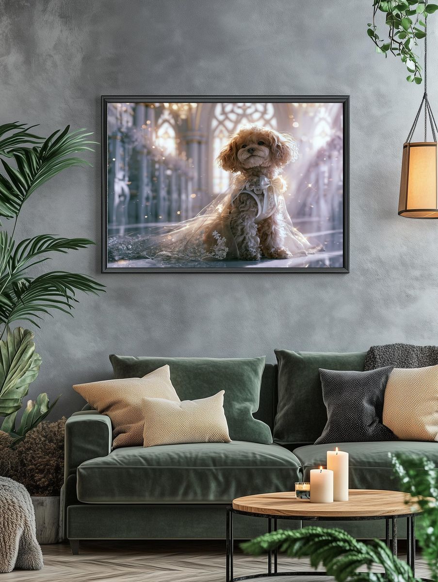 Elegant Toy Poodle Portrait Print. — room view 4