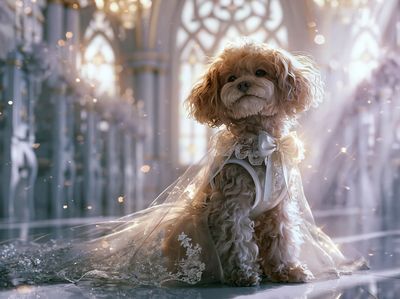 Elegant Toy Poodle Portrait Print. poster