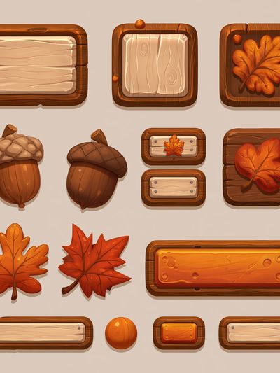 Autumn Acorn and Leaf Illustration Poster. poster