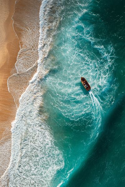 Aerial Ocean Shoreline Photography Poster. poster print