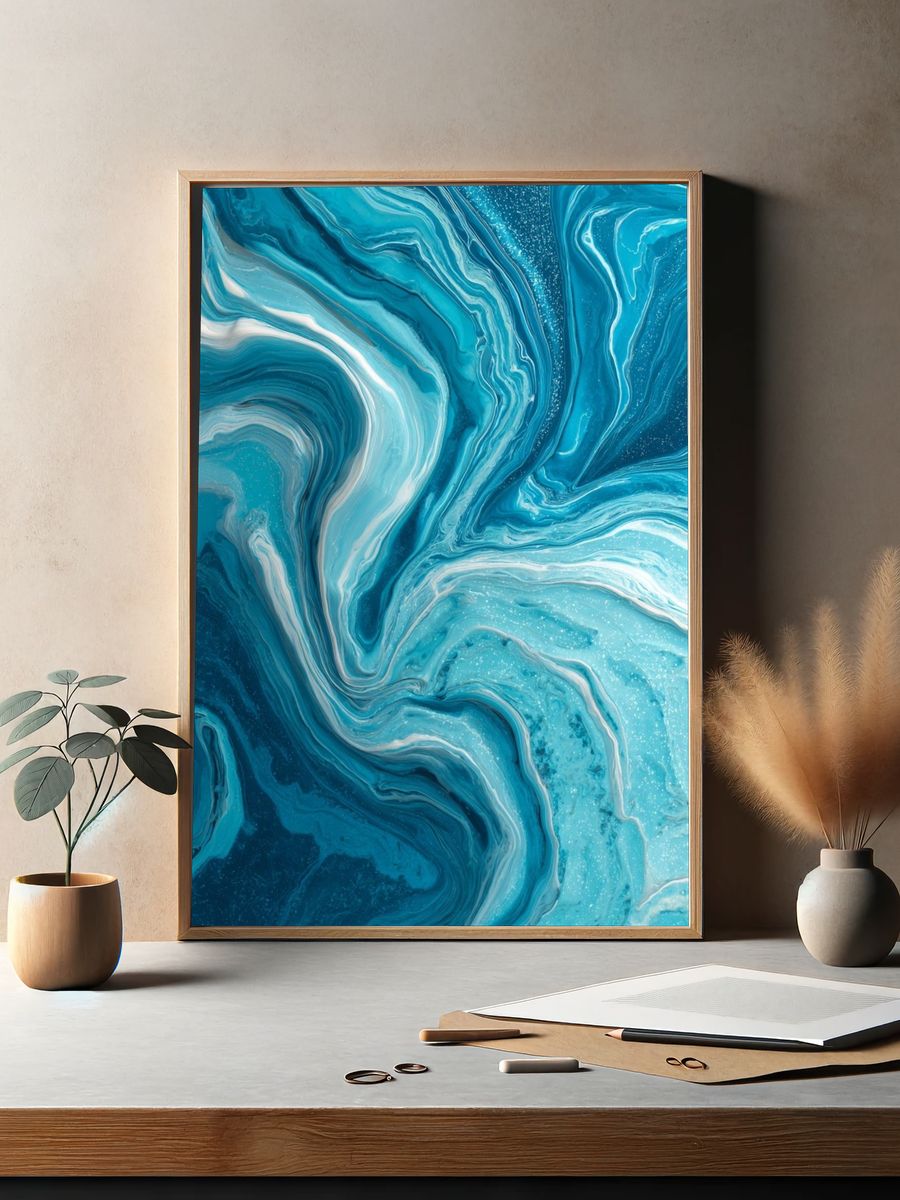 Ocean Waves — Abstract Poster. — room view 2