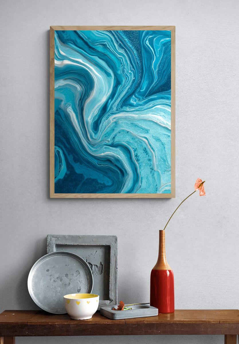 Ocean Waves — Abstract Poster. — room view 3