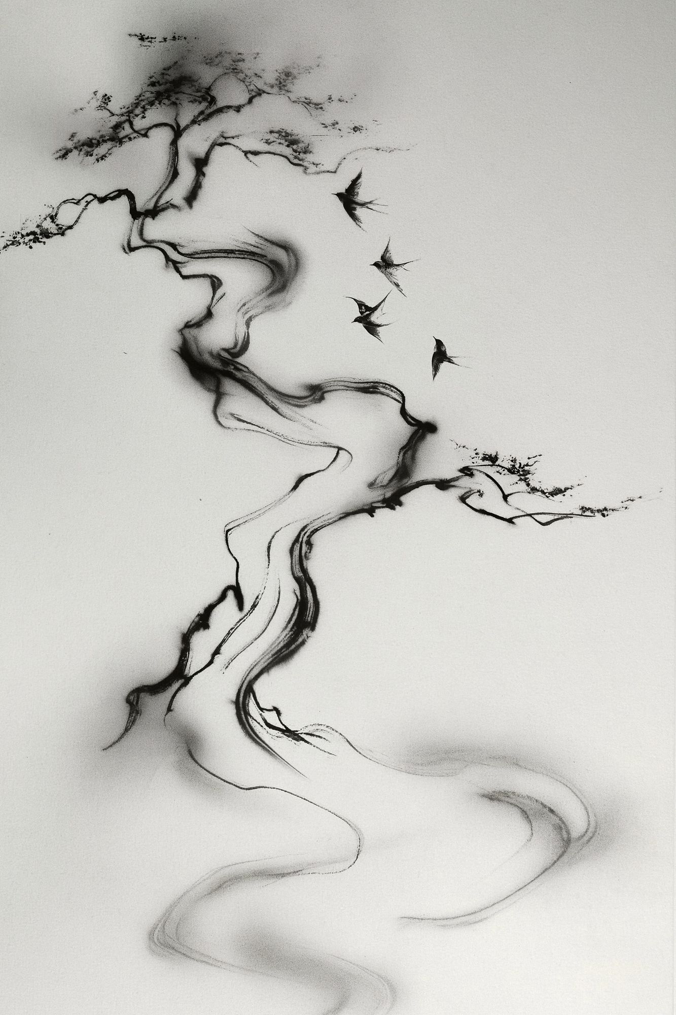 Ink Birds Abstract Poster. poster detail