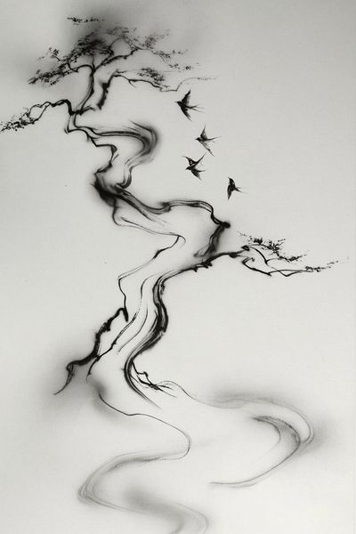 Ink Birds Abstract Poster.