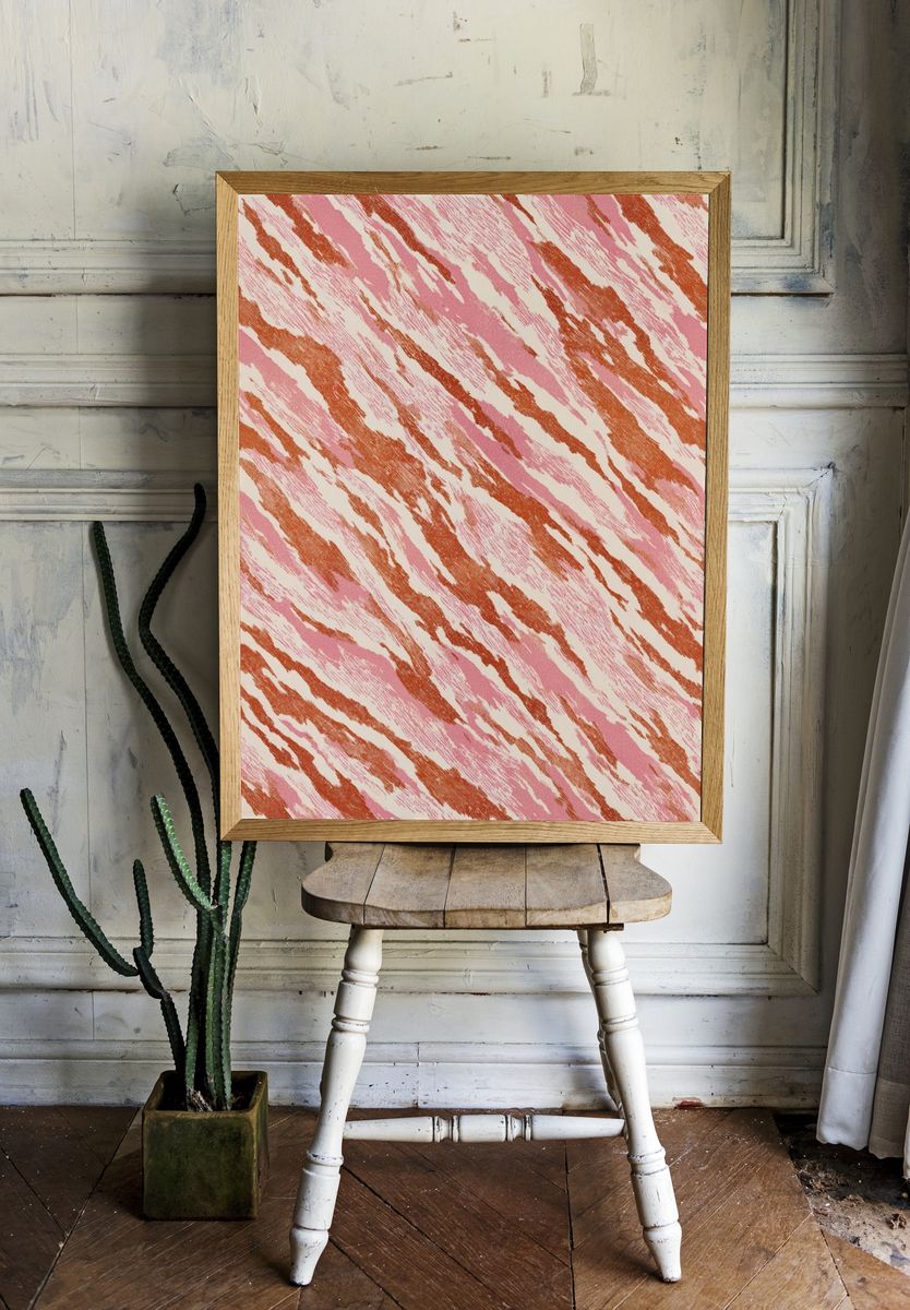 Abstract Pink and Red Pattern Poster room preview