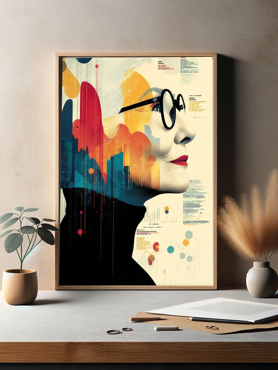 Abstract Portrait with Data Visualization Poster. — room view 2
