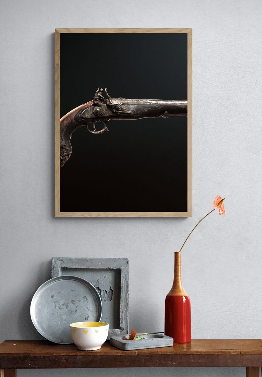 Antique Pistol Photography Poster. — room view 3