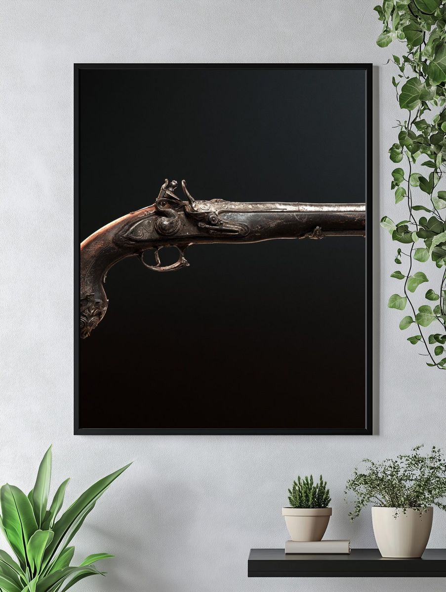 Antique Pistol Photography Poster. — room view 4