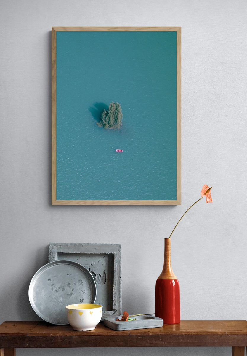 Solitary Island Aerial Photography Poster. — room view 3