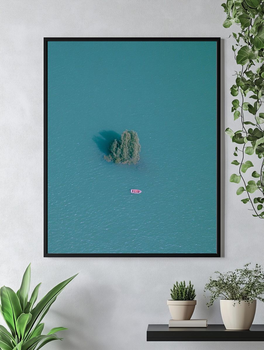 Solitary Island Aerial Photography Poster. — room view 4