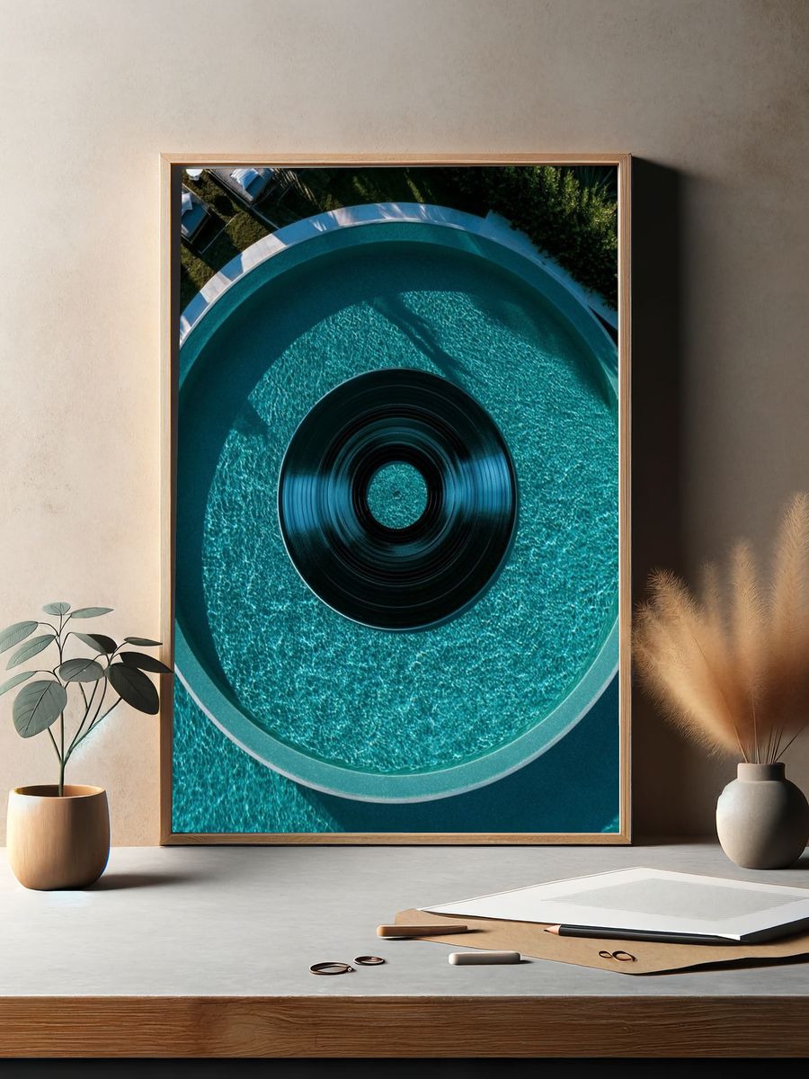 Aerial Pool Circle Photography Poster. — room view 2