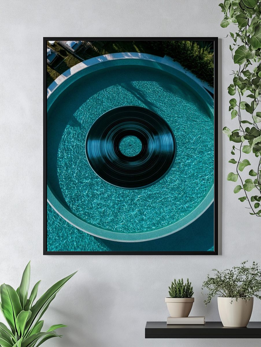 Aerial Pool Circle Photography Poster. — room view 4