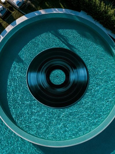 Aerial Pool Circle Photography Poster. poster