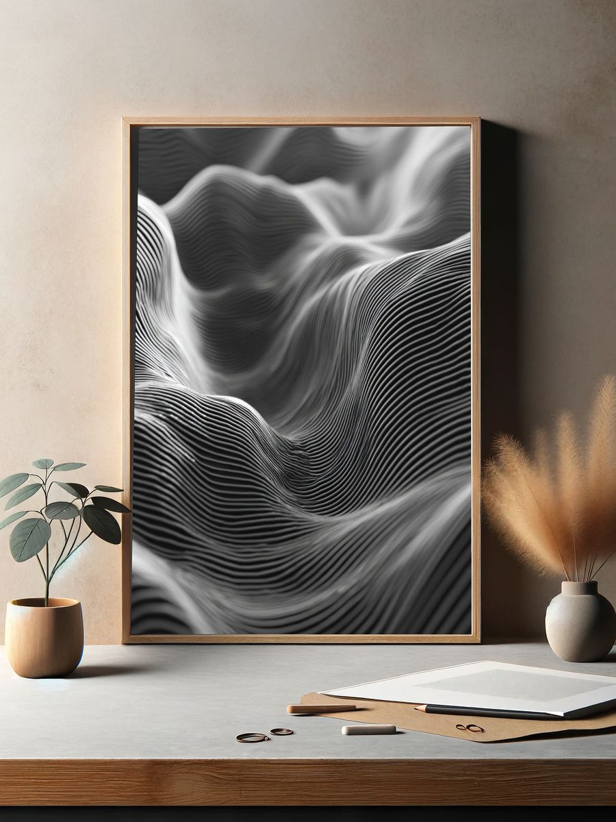 Waves of Lines — Abstract Poster. — room view 2