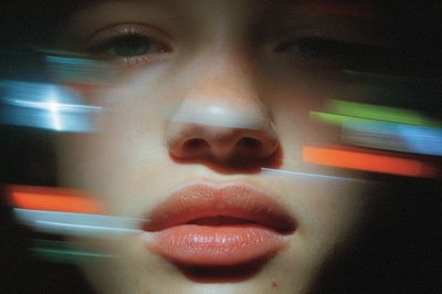 Abstract Portrait with Motion Blur Poster.