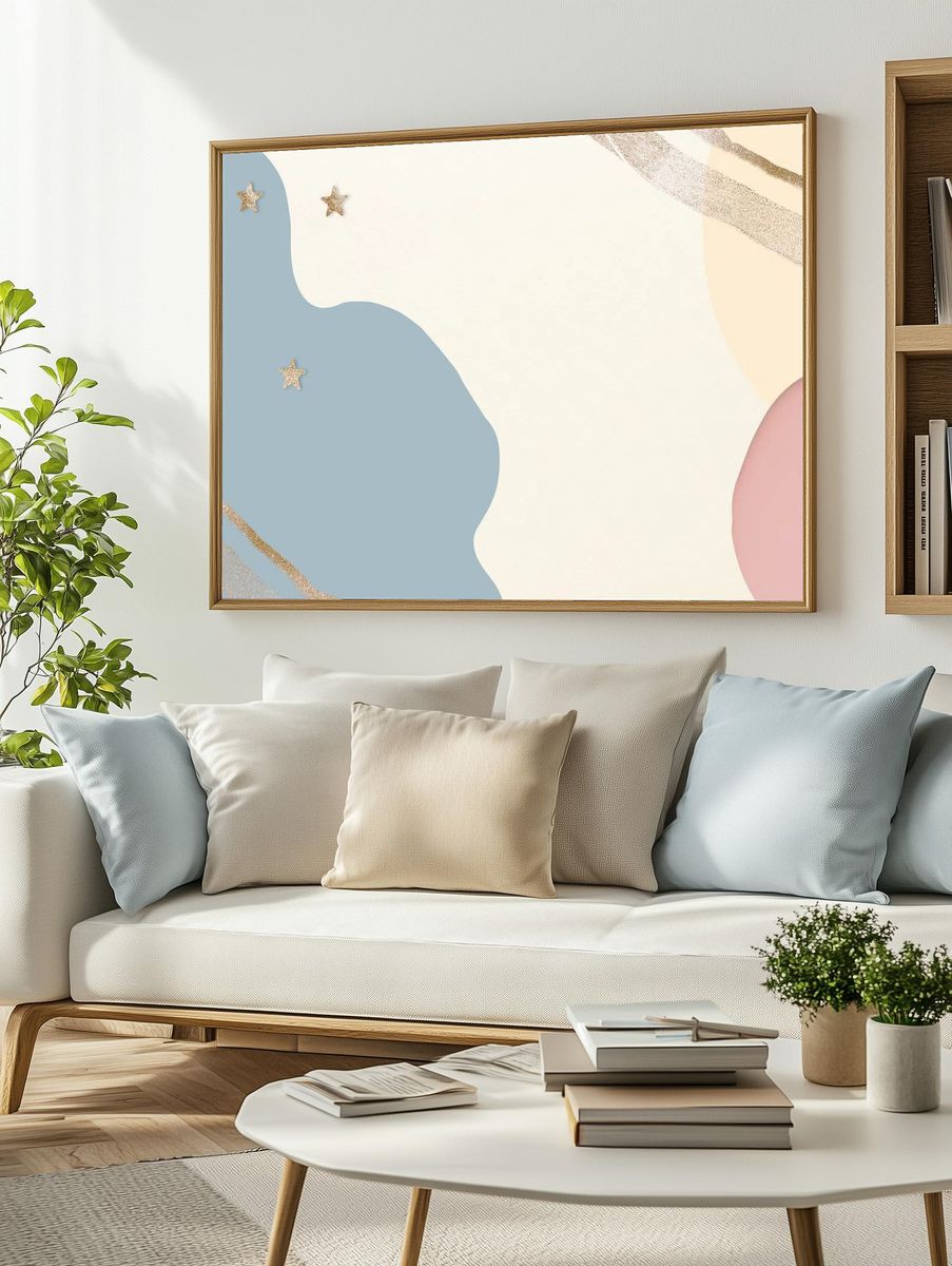 Abstract Stars and Waves Poster. — room view 2