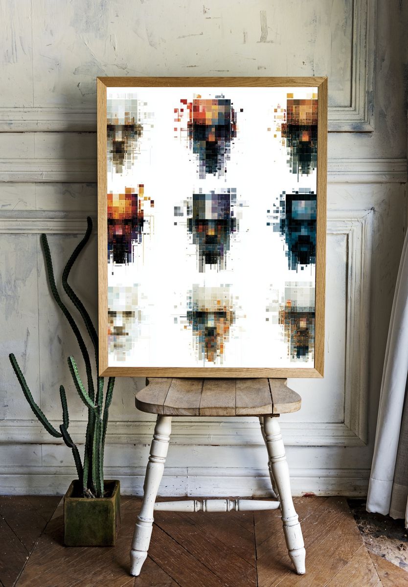 Pixel Totem Abstract Poster. room preview