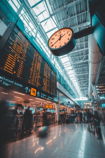 Airport Terminal Clock Photography Poster. poster