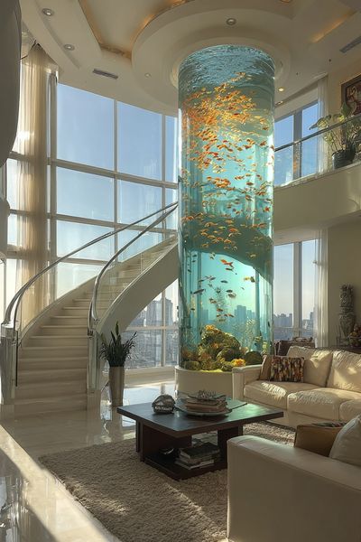 Luxury Aquarium Interior Photography Poster. poster