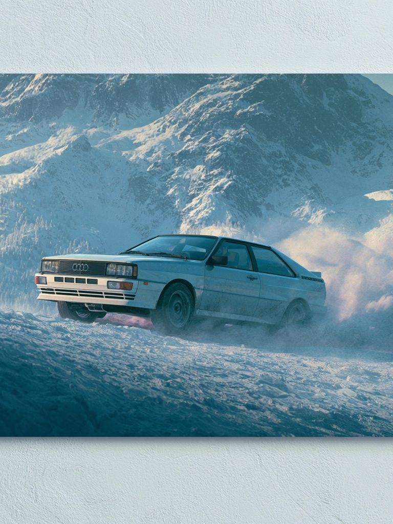 Audi Quattro Snow Drift Poster. poster — photography art