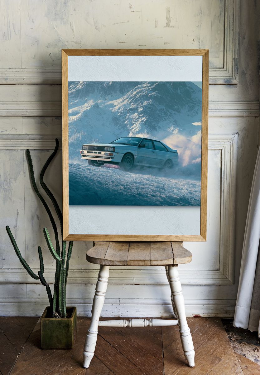 Audi Quattro Snow Drift Poster. room preview