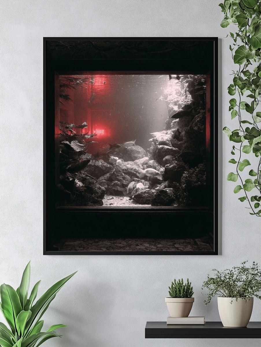 Underwater Aquarium Scene Photography Poster. — room view 4