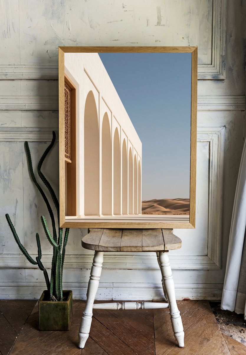 Desert Arch Facade Photography Poster. — room view 1