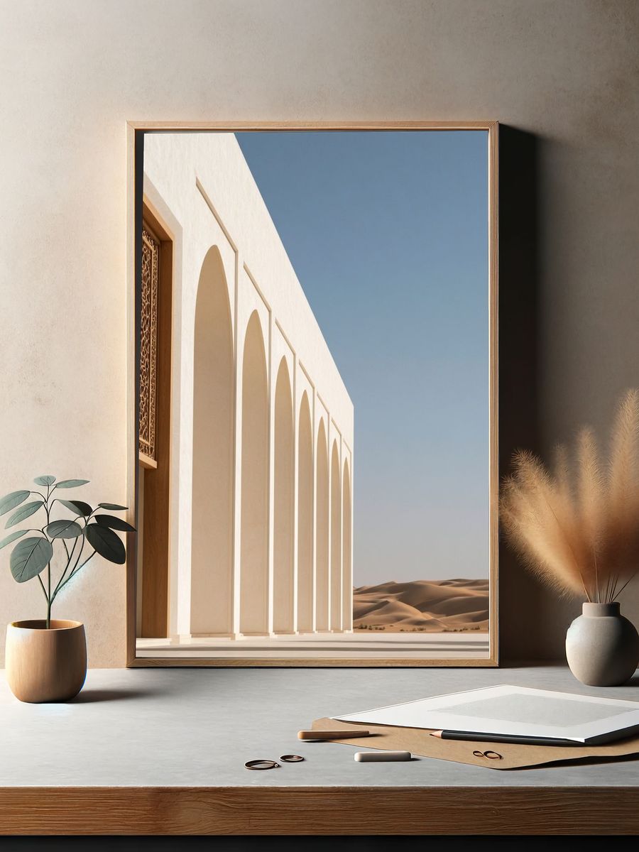 Desert Arch Facade Photography Poster. — room view 2
