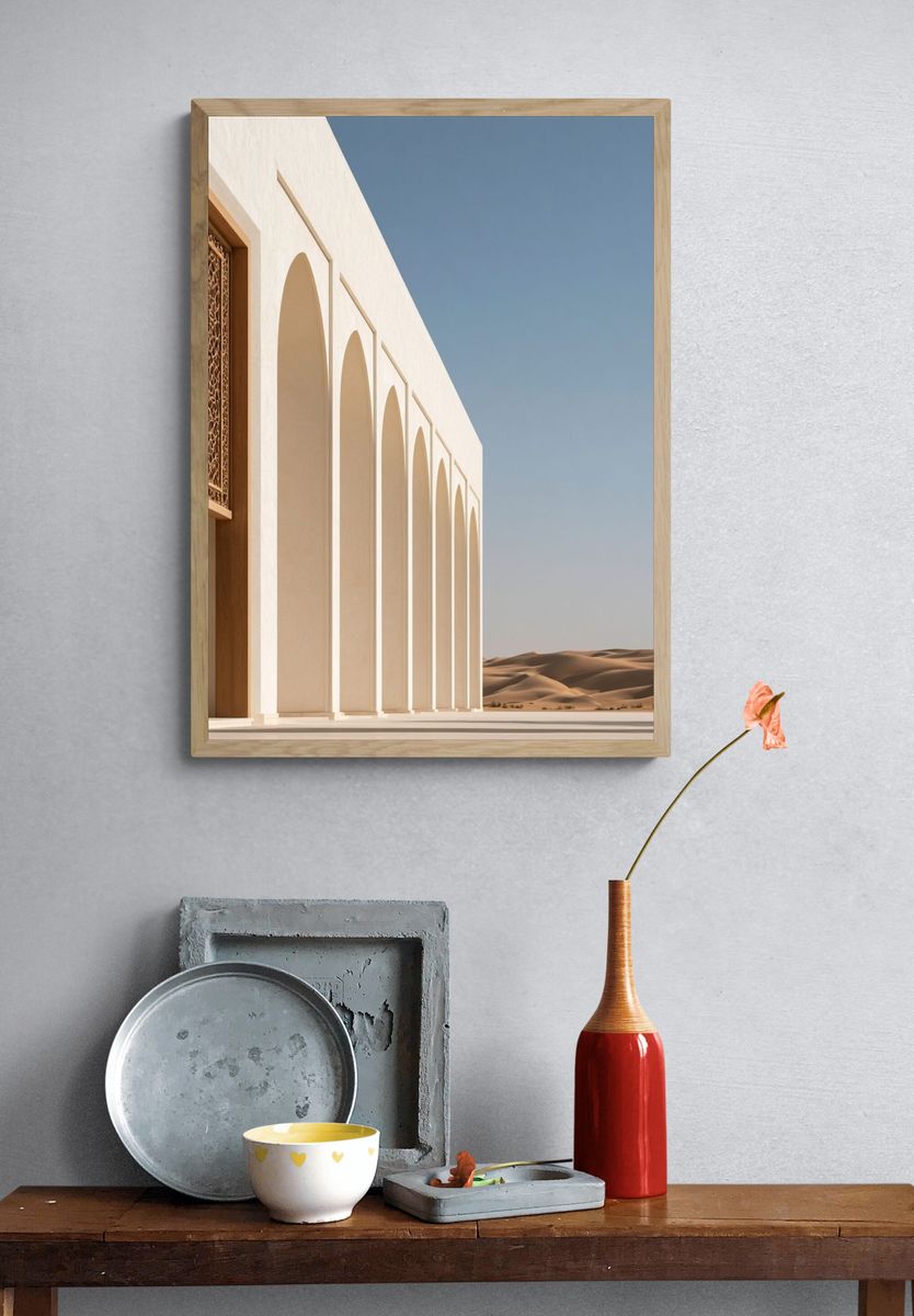 Desert Arch Facade Photography Poster. — room view 3