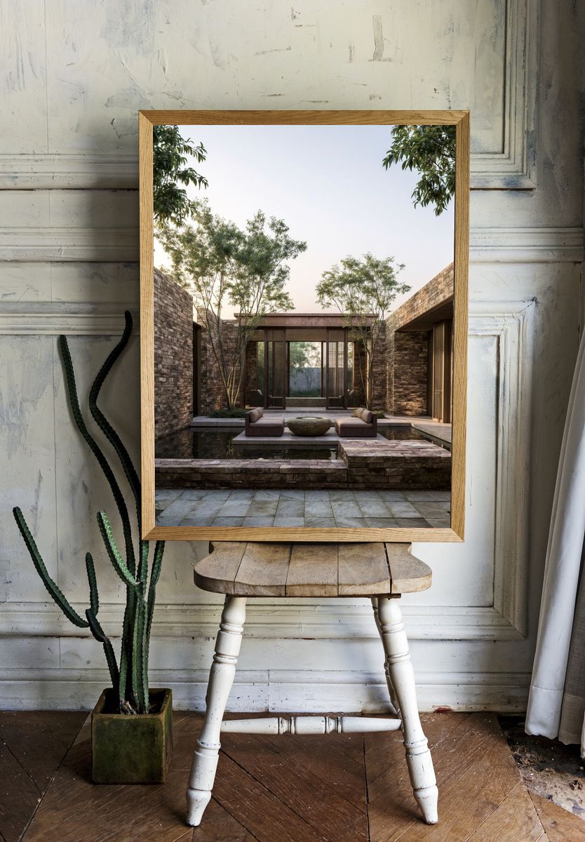 Modern Courtyard Architecture Print. — room view 1