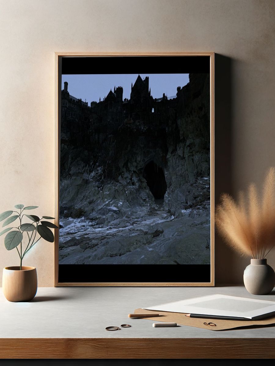 Moonlit Cliff Castle Poster. — room view 2