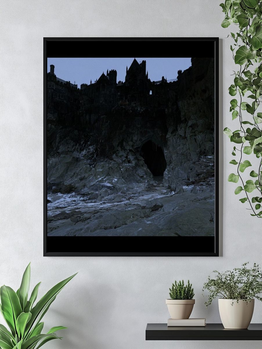 Moonlit Cliff Castle Poster. — room view 4