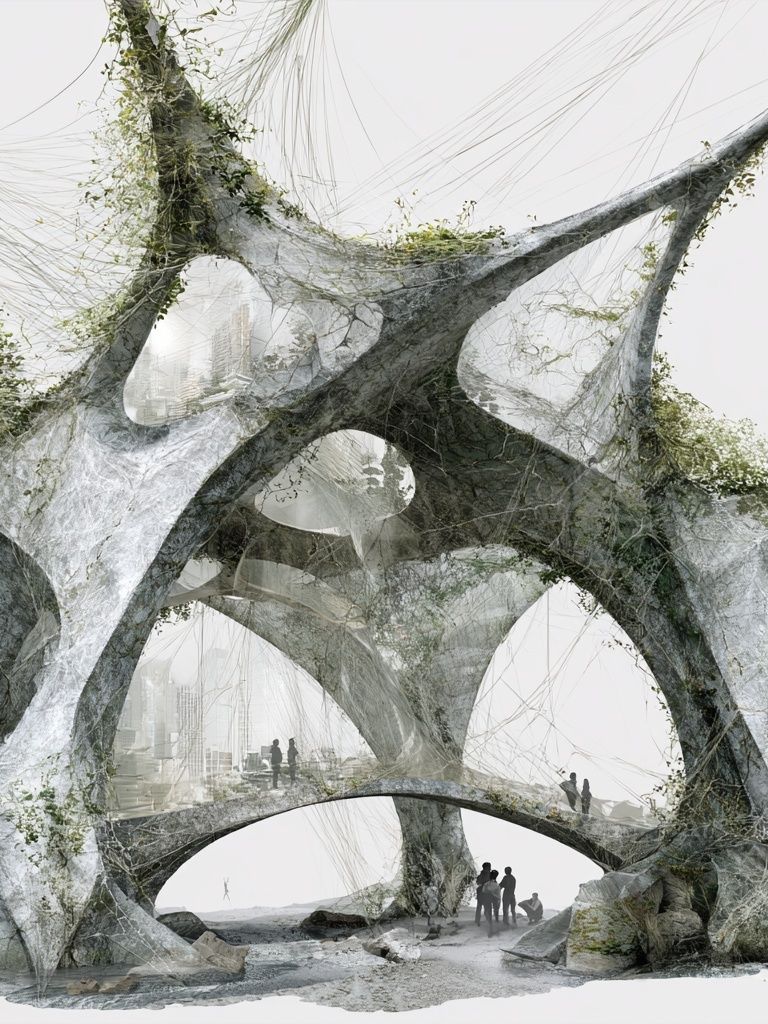 Futuristic Webbed Structure Architecture Poster. poster detail