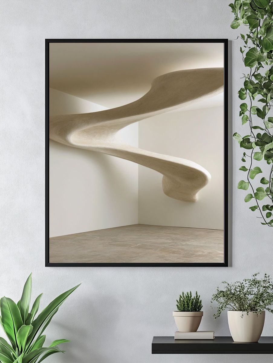 Sculptural Spiral Interior Photography Poster. — room view 4