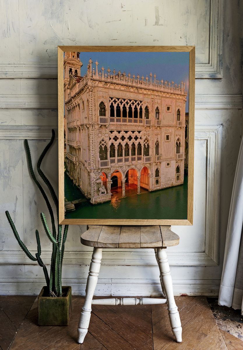 Venetian Gothic Palace at Dusk Poster. — room view 1