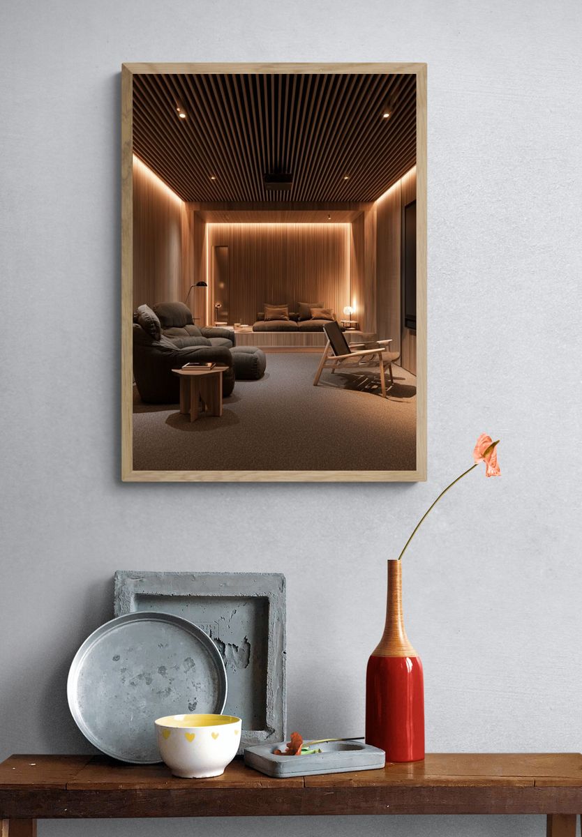 Modern Home Theater Interior Poster. — room view 3