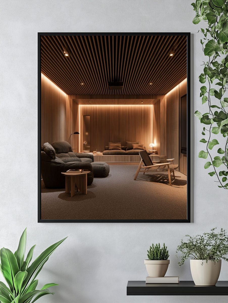 Modern Home Theater Interior Poster. — room view 4