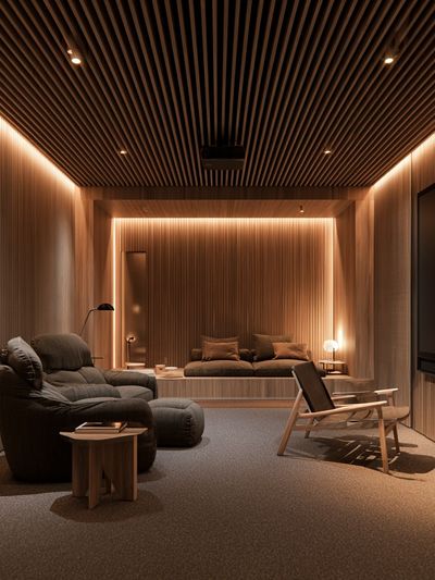 Modern Home Theater Interior Poster.