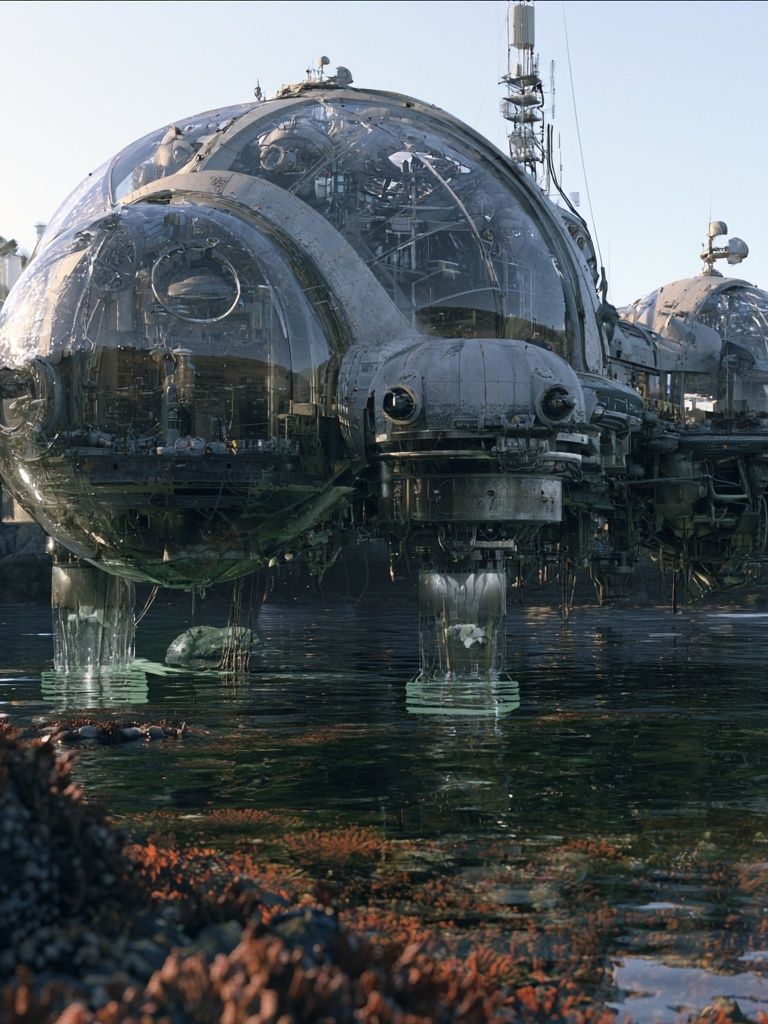 Futuristic Seaside Dome Poster. poster detail