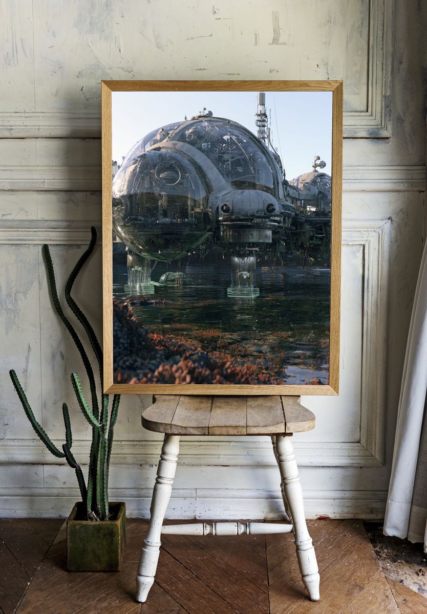 Futuristic Seaside Dome Poster. — room view 1